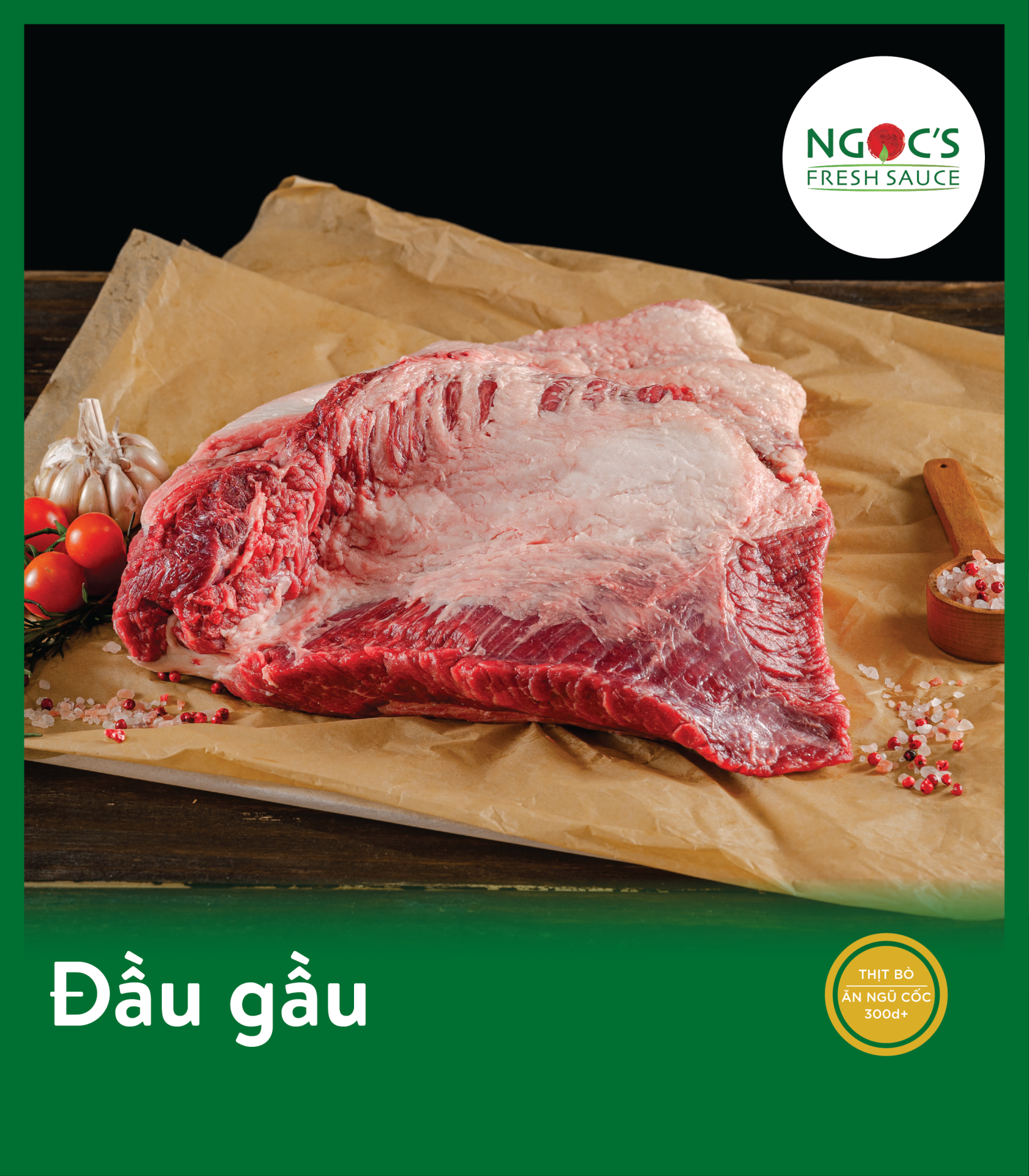 Đầu gầu (POINT END BRISKET) 100g - VINABEEF FIRST Y - Bò ăn ngũ cốc 300+ ngày